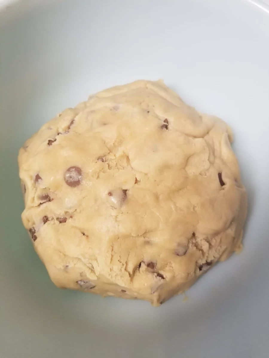 5 - Mix in Chocolate chips and let dough sit in fridge overnight