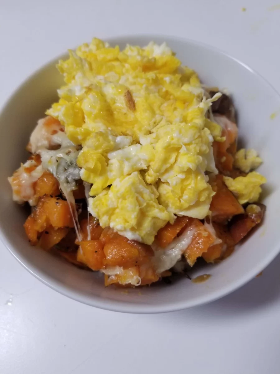 6 - Sweet Potato Bake with Scambled Eggs On Top
