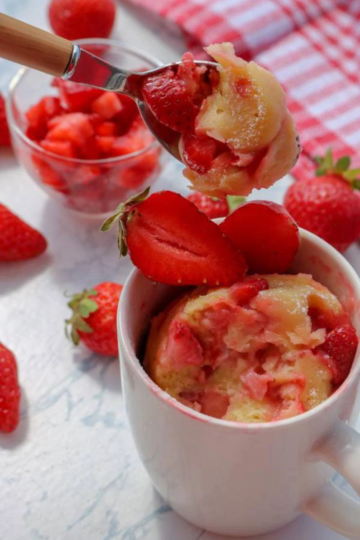 Strawberry Muffin In A Mug