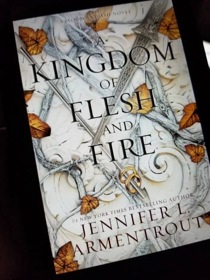 A Kingdom of Flesh and Fire Book Cover on Tablet
