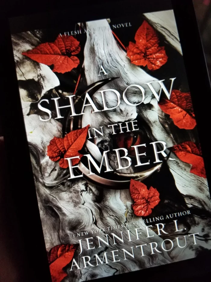 A Shadow in the Ember Book Cover on Tablet