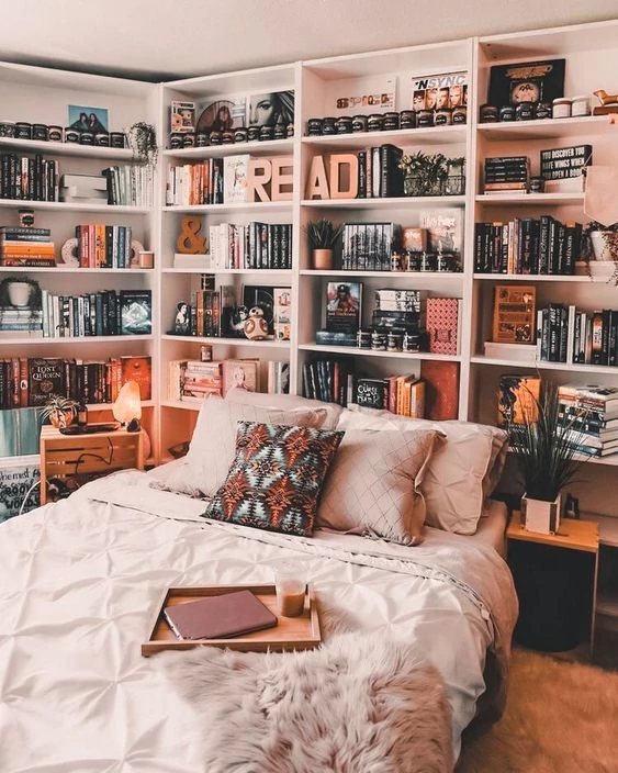 Home Library with a Bed