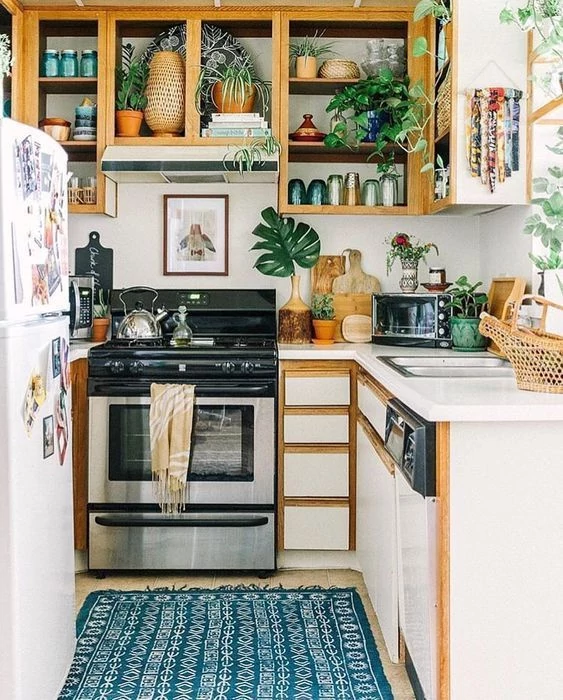 A Boho Style Apartment Kitchen