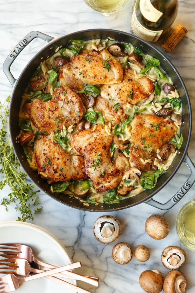 Chicken and Mushroom Orzo